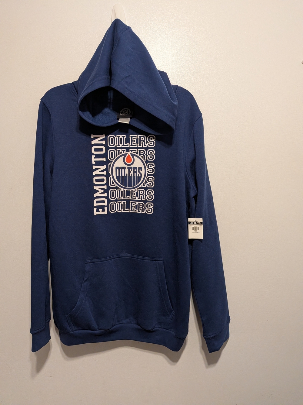 NHL Edmonton Oilers Navy Blue Pullover Hoodie